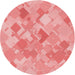 Square Patterned Pastel Pink Rug, pat818rd