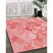 Machine Washable Transitional Pastel Pink Rug in a Family Room, wshpat818rd