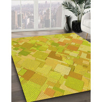 Patterned Golden Yellow Rug, pat818yw