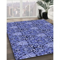 Patterned Sky Blue Rug, pat819blu