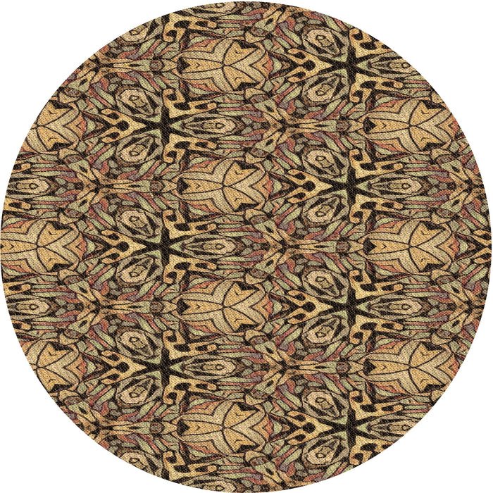 Square Machine Washable Transitional Metallic Gold Rug in a Living Room, wshpat819brn