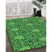 Machine Washable Transitional Deep Emerald Green Rug in a Family Room, wshpat819grn