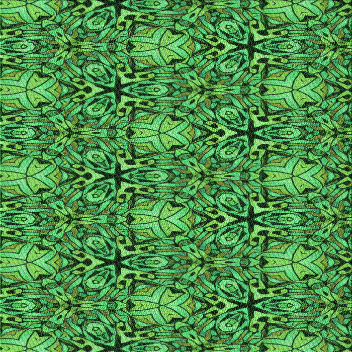 Round Machine Washable Transitional Deep Emerald Green Rug, wshpat819grn