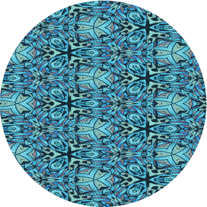 Square Patterned Blue Rug, pat819lblu