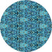 Square Patterned Blue Rug, pat819lblu