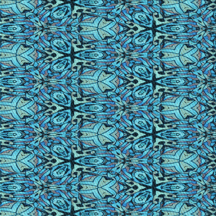 Round Machine Washable Transitional Blue Rug, wshpat819lblu