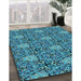 Patterned Blue Rug in Family Room, pat819lblu