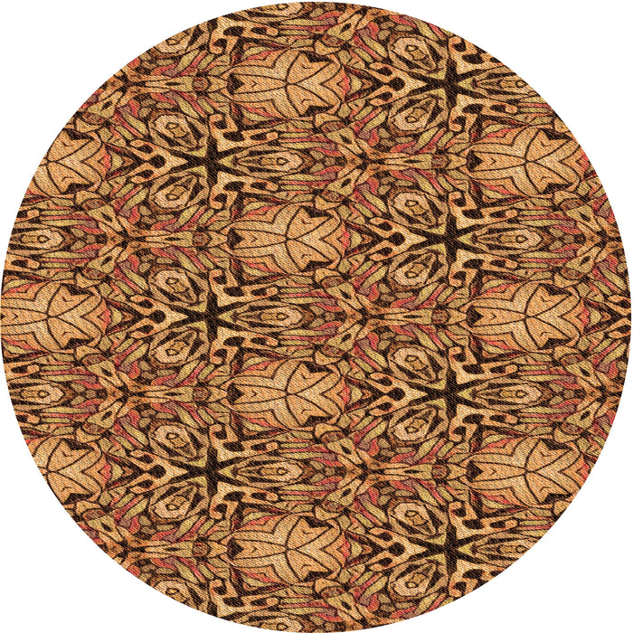 Square Patterned Red Brown Rug, pat819org