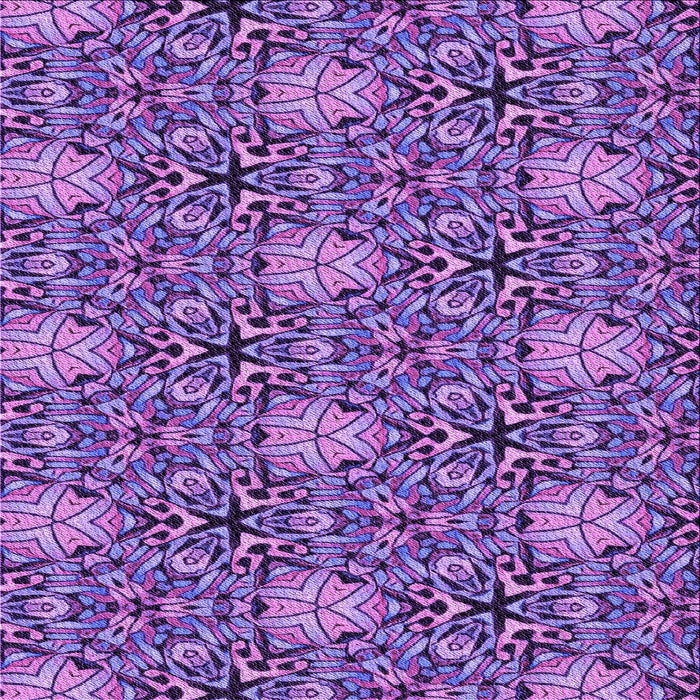 Round Patterned Purple Rug, pat819pur