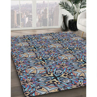 Patterned Blue Gray Novelty Rug, pat819