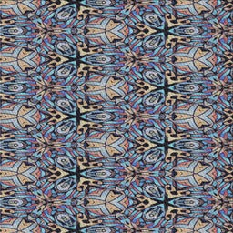 Square Patterned Blue Gray Novelty Rug, pat819