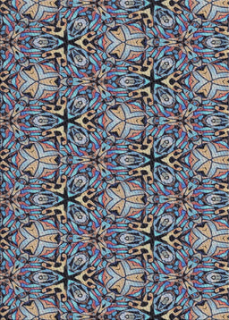 Patterned Blue Gray Novelty Rug, pat819