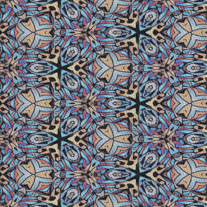 Patterned Blue Gray Novelty Rug, pat819