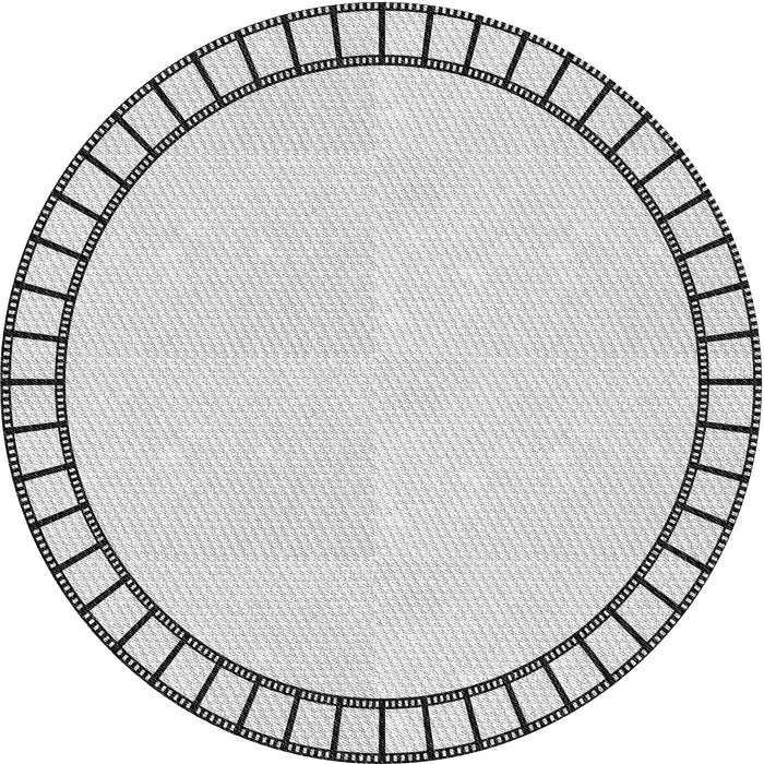 Sideview of Patterned Off-White Novelty Rug, pat81