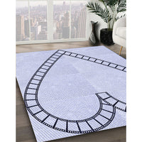 Patterned Lavender Blue Rug, pat82blu
