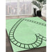 Patterned Mint Green Rug in Family Room, pat82grn