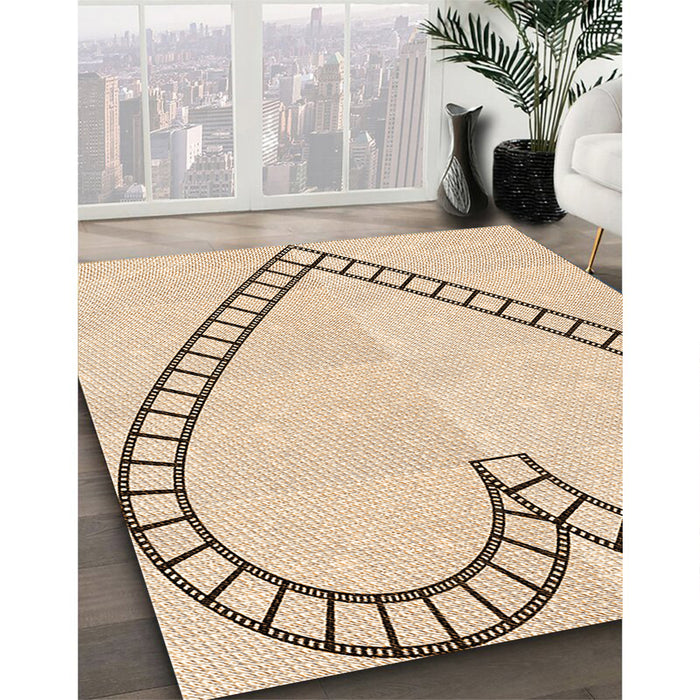 Patterned Peru Brown Rug in Family Room, pat82org