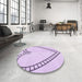 Round Patterned Orchid Purple Rug in a Office, pat82pur