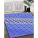 Patterned Blue Rug in Family Room, pat820blu