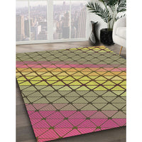 Patterned Metallic Gold Rug, pat820brn