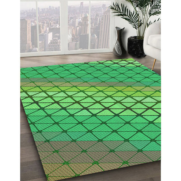 Patterned Forest Green Rug in Family Room, pat820grn