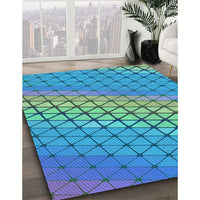 Patterned Turquoise Green Rug, pat820lblu