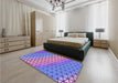 Patterned Blue Violet Purple Rug in a Bedroom, pat820pur