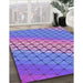Machine Washable Transitional Blue Violet Purple Rug in a Family Room, wshpat820pur