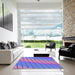 Machine Washable Transitional Blue Violet Purple Rug in a Kitchen, wshpat820pur