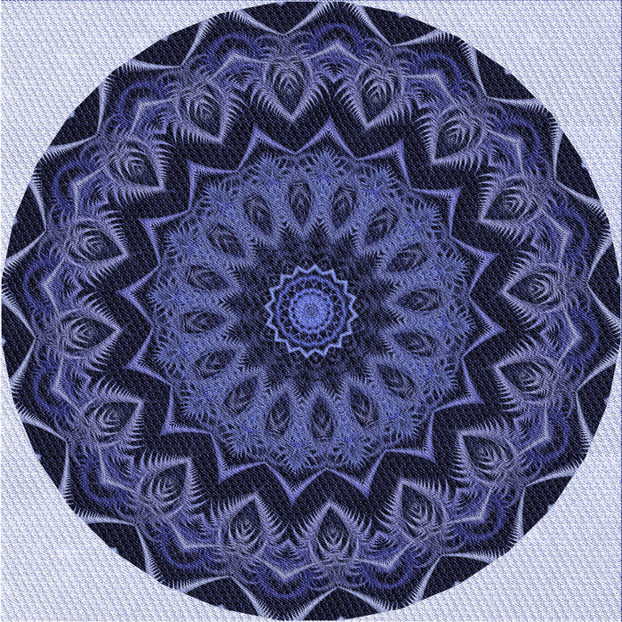 Round Machine Washable Transitional Purple Mimosa Purple Rug, wshpat821blu