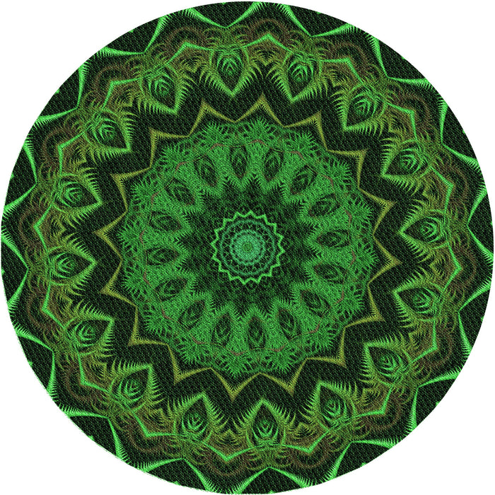 Square Patterned Dark Forest Green Rug, pat821grn