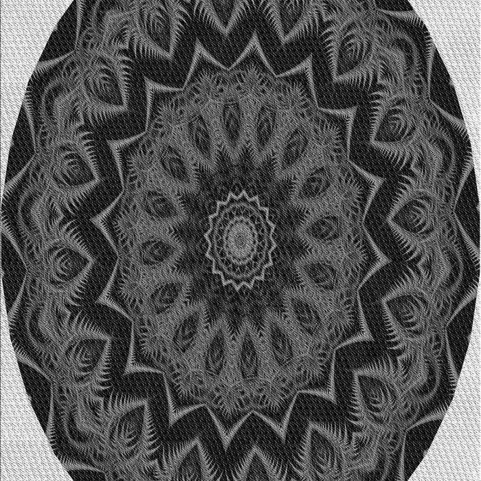 Patterned Charcoal Black Rug, pat821gry