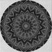 Round Patterned Charcoal Black Rug, pat821gry