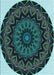 Patterned Deep Teal Green Rug, pat821lblu