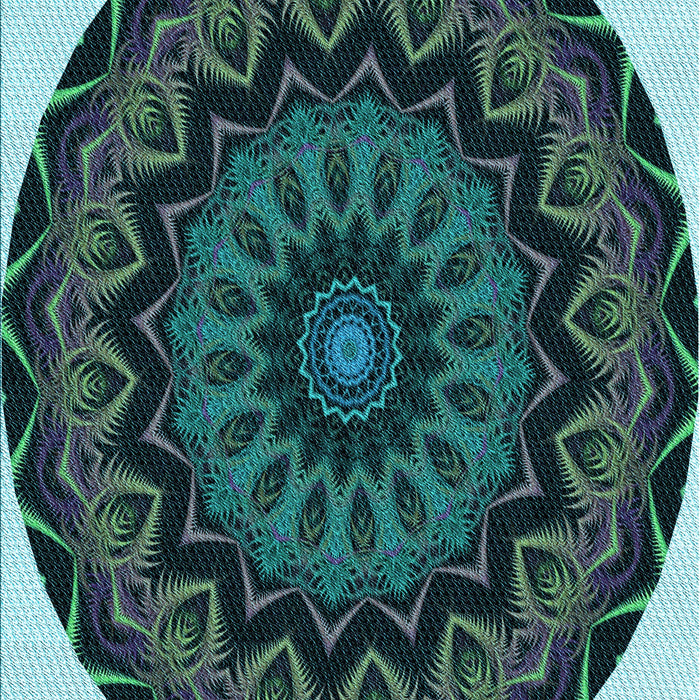 Patterned Deep Teal Green Rug, pat821lblu