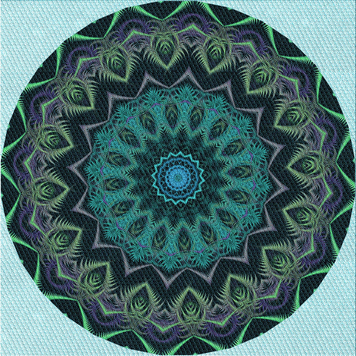 Round Machine Washable Transitional Deep Teal Green Rug, wshpat821lblu