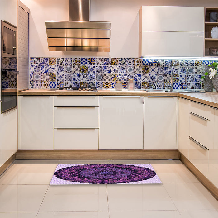 Machine Washable Transitional Orchid Purple Rug in a Bedroom, wshpat821pur