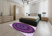 Patterned Orchid Purple Rug in a Bedroom, pat821pur