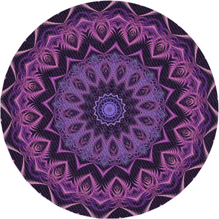 Square Machine Washable Transitional Orchid Purple Rug in a Living Room, wshpat821pur