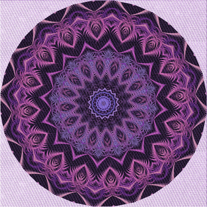 Round Patterned Orchid Purple Rug, pat821pur