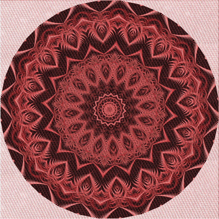 Round Machine Washable Transitional Dark Red Rug, wshpat821rd