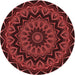 Square Patterned Dark Red Rug, pat821rd