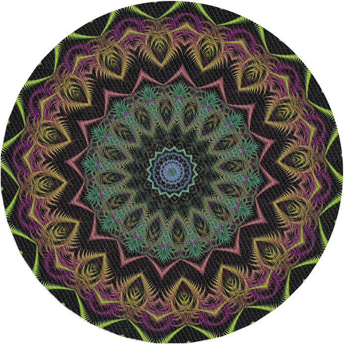 Sideview of Patterned Sage Green Novelty Rug, pat821