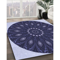 Patterned Night Blue Rug, pat822blu