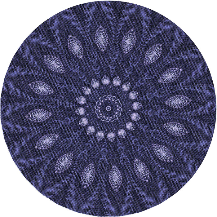 Square Patterned Night Blue Rug, pat822blu