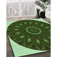 Patterned Green Rug, pat822grn