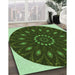 Patterned Green Rug in Family Room, pat822grn