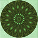 Round Patterned Green Rug, pat822grn