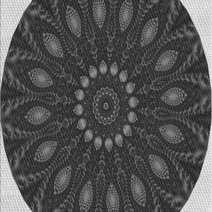 Patterned Charcoal Black Rug, pat822gry