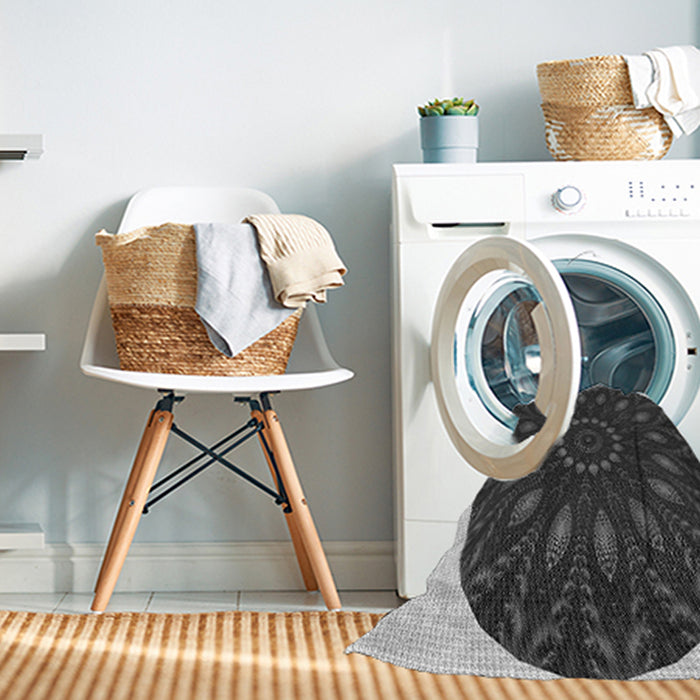 Machine Washable Transitional Charcoal Black Rug in a Washing Machine, wshpat822gry